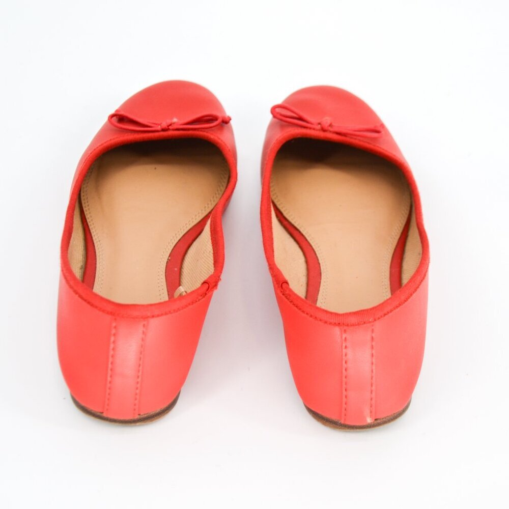 H&M Bow Ballet Flats in Red Minimalist Ballerina Travel Comfort Shoes Womens 8 - Picture 6 of 9